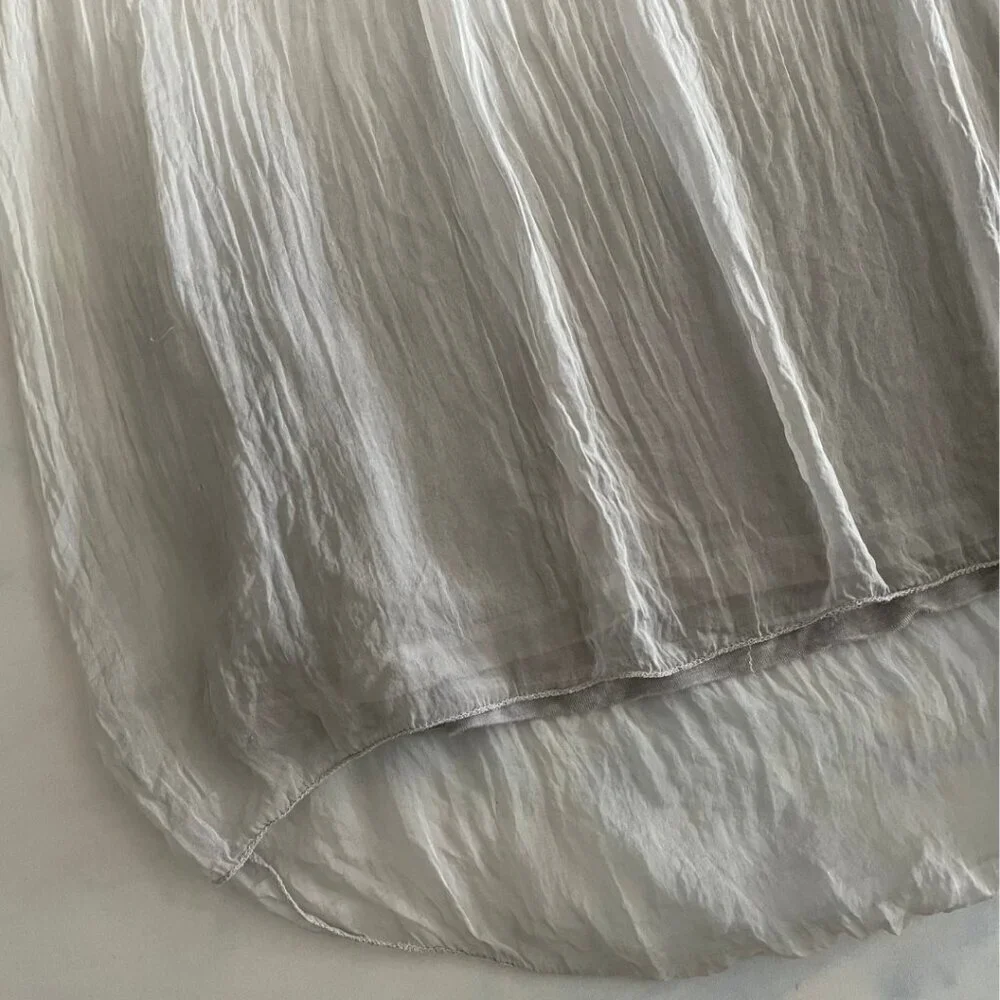 Giusy Silk Pleated V-Neck Ombre Sleeveless Tunic Blouse - Picture 4 of 8